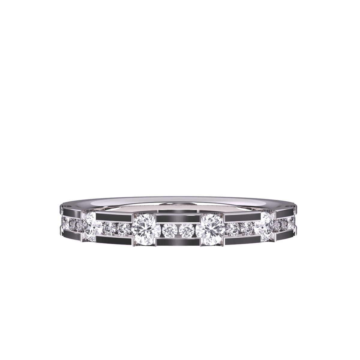Fancy Round Diamond Half Eternity Band
